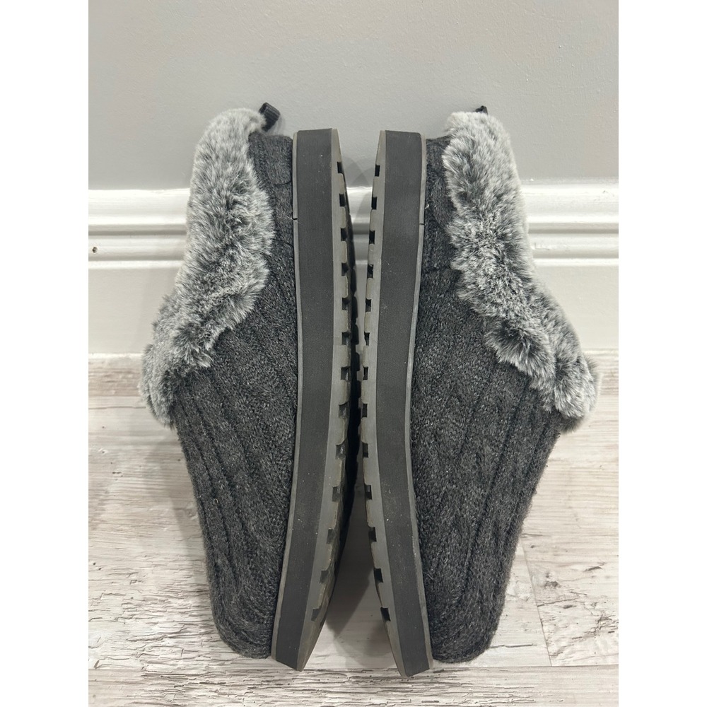 BOBS from Skechers Keepsakes Ice Angel Charcoal Gray Shoes Cable Knit Slippers 8 - Picture 4 of 6